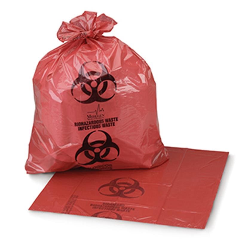 Medegen Medical Biohazard Bag 24X24 Red 1.05Mil C500 - HouseKeeping >> Liners and Bags - Medegen Medical