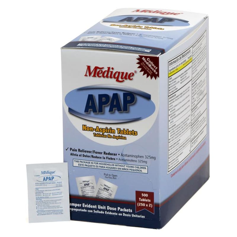 Medique Apap 325Mg 250 X 2S Box of OX - Over the Counter >> Pain Relief - Medique