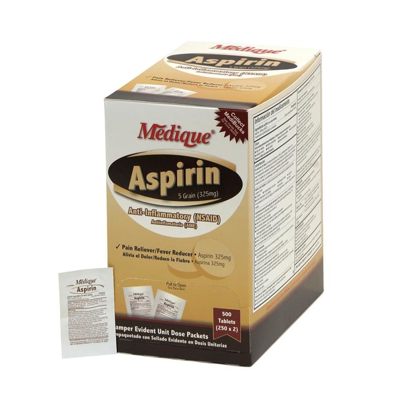 Medique Aspirin 5Gr 250X2 (Bayer Aspirin) Box of OX - Over the Counter >> Pain Relief - Medique
