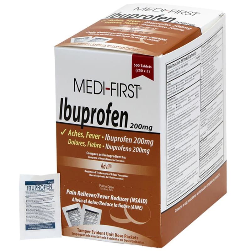 Medique Ibuprofen 200Mg 50 X 2’S Medi-First Box of OX (Pack of 2) - Over the Counter >> Pain Relief - Medique