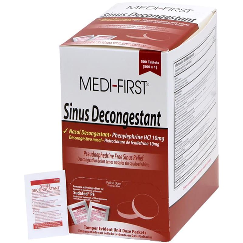 Medique Sinus Decongestant 500 X1’S Box of OX - Over the Counter >> Cough and Cold Relief - Medique