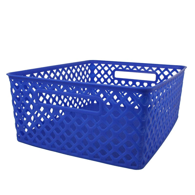 Medium Blue Woven Basket (Pack of 6) - Storage Containers - Romanoff Products