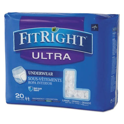 Medline Fitright Ultra Protective Underwear Large 40 To 56 Waist 20/pack - Janitorial & Sanitation - Medline
