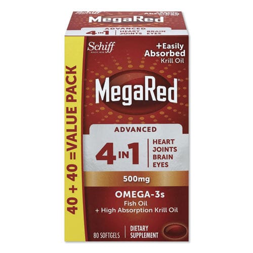 MegaRed Advanced 4-in-1 Omega-3 Softgel 80 Count - Janitorial & Sanitation - MegaRed®