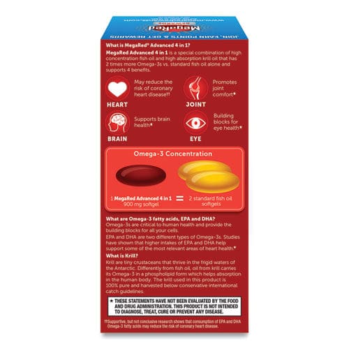 MegaRed Advanced 4-in-1 Omega-3 Softgel 900 Mg 40 Count - Janitorial & Sanitation - MegaRed®