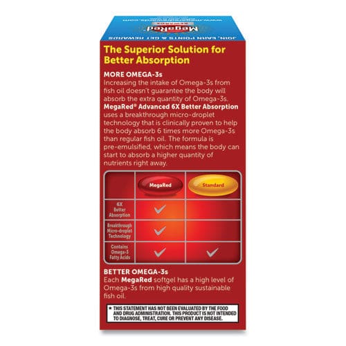 MegaRed Advanced 6x Absorption Omega 800 Mg 40 Count - Janitorial & Sanitation - MegaRed®