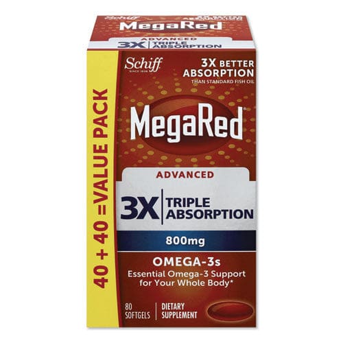 MegaRed Advanced Triple Absorption Omega-3 Softgel 80 Count - Janitorial & Sanitation - MegaRed®