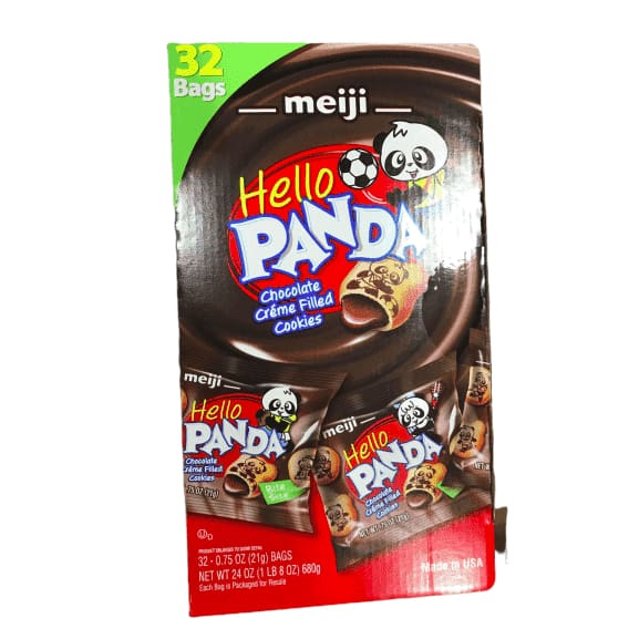 Meiji Hello Panda Chocolate Creme Filled Cookies, Box of 32 - ShelHealth.Com