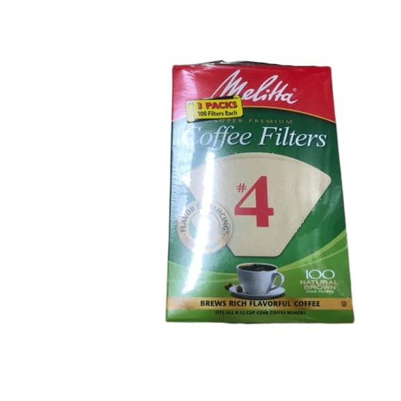 Melitta Cone Coffee Filters, Natural Brown #4, 300 Count - ShelHealth.Com