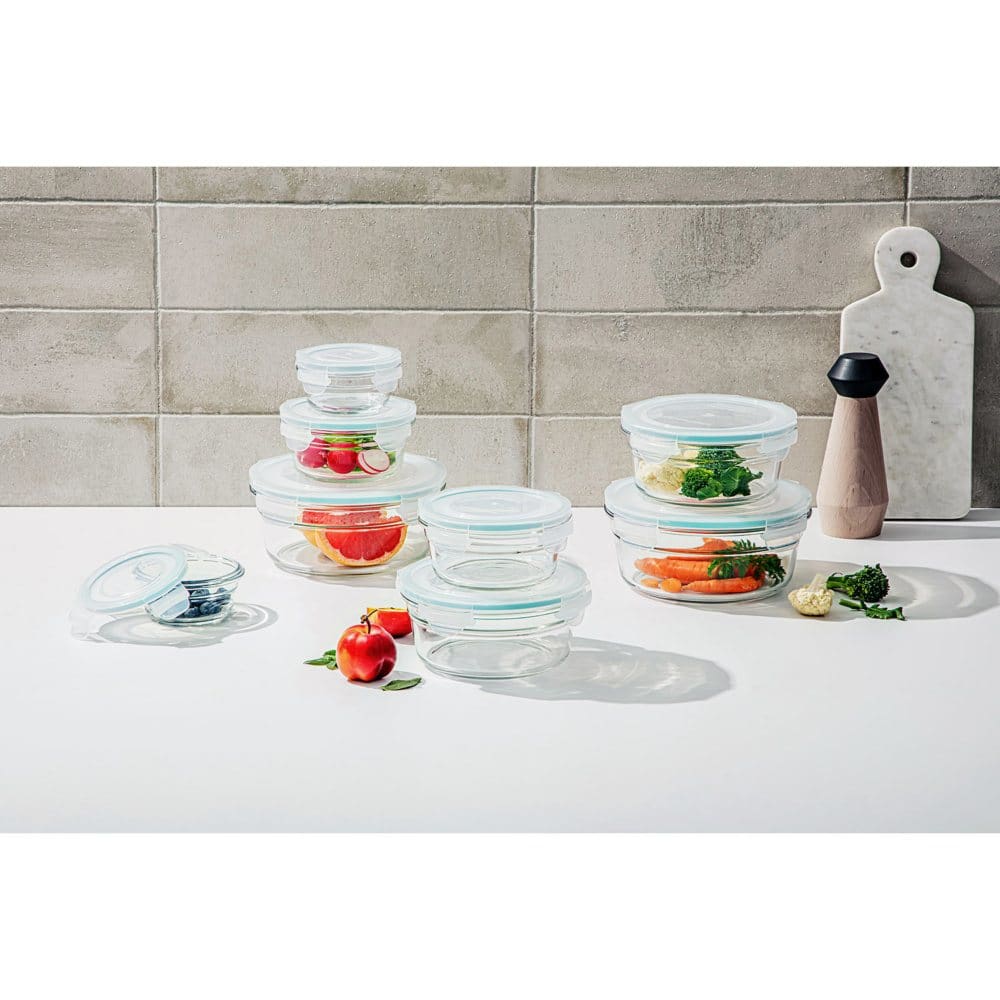 Member’s Mark 16-Piece Round Shape Glass Food Storage Set by Glasslock - Food Storage & Kitchen Organization - Member’s Mark