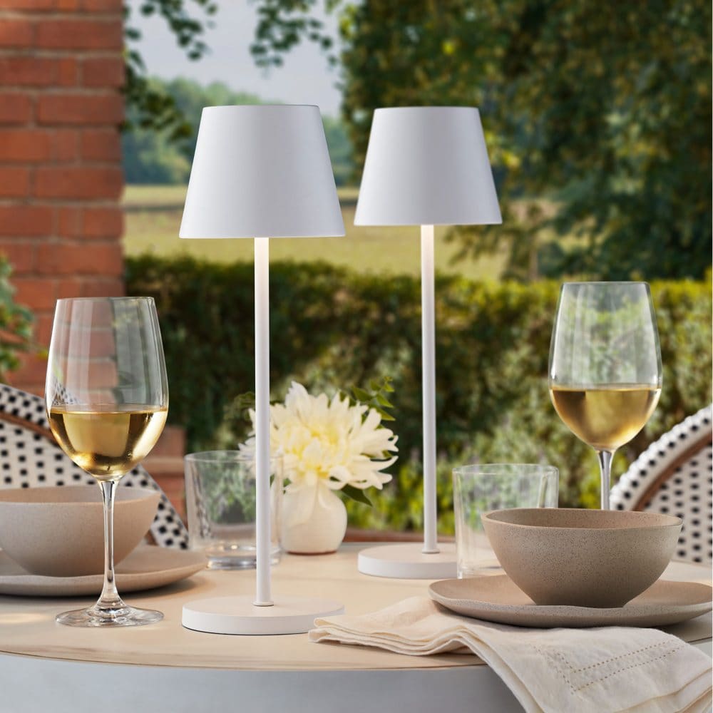 Member’s Mark 2-Pack LED Patio Touch Lamps - White - Outdoor Lighting - Member’s Mark