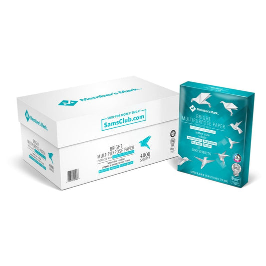 Member’s Mark Bright White Multipurpose Paper 20 lb. 96 Bright 8.5 x 11in. 8 Ream Case - Copy Paper - Member’s Mark