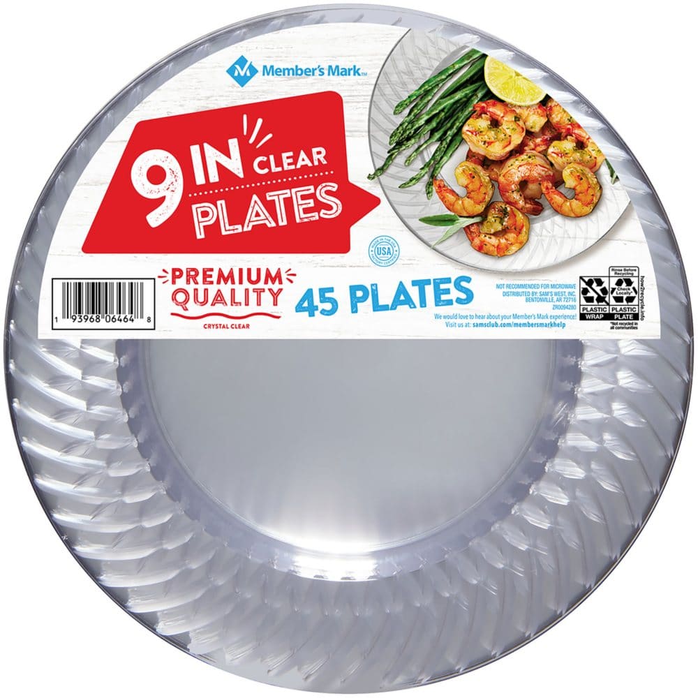Member’s Mark Clear Plastic Plates 9 (45 ct.) - Disposable Tableware - Member’s Mark