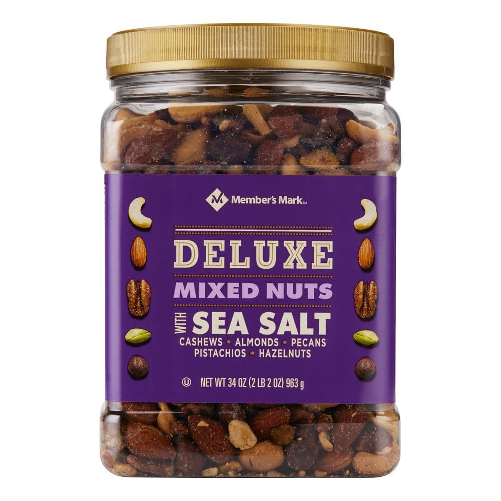 Member’s Mark Deluxe Mixed Nuts with Sea Salt (34 oz.) - Trail Mix & Nuts - Member’s Mark