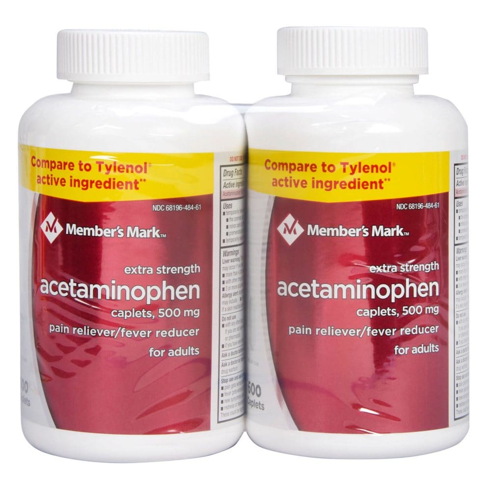 Member’s Mark Extra Strength Acetaminophen Caplets 500mg (600 ct. 2 pk.) - Pain Relief - Member’s Mark