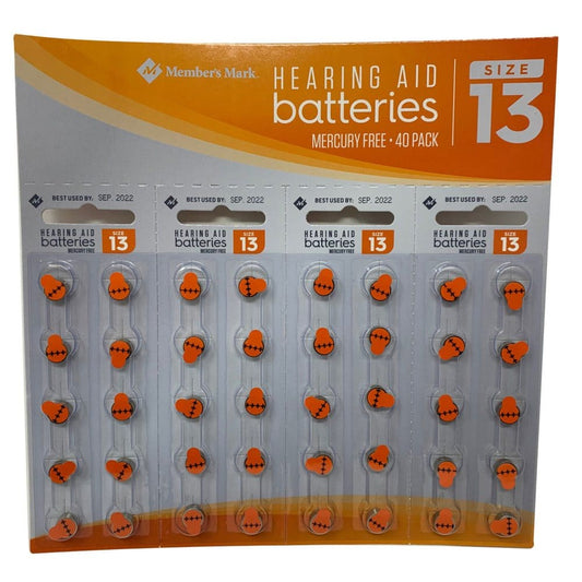 Members Mark Hearing Aid Batteries Size 13 (40 ct.) - Hearing Aid Batteries - Members Mark