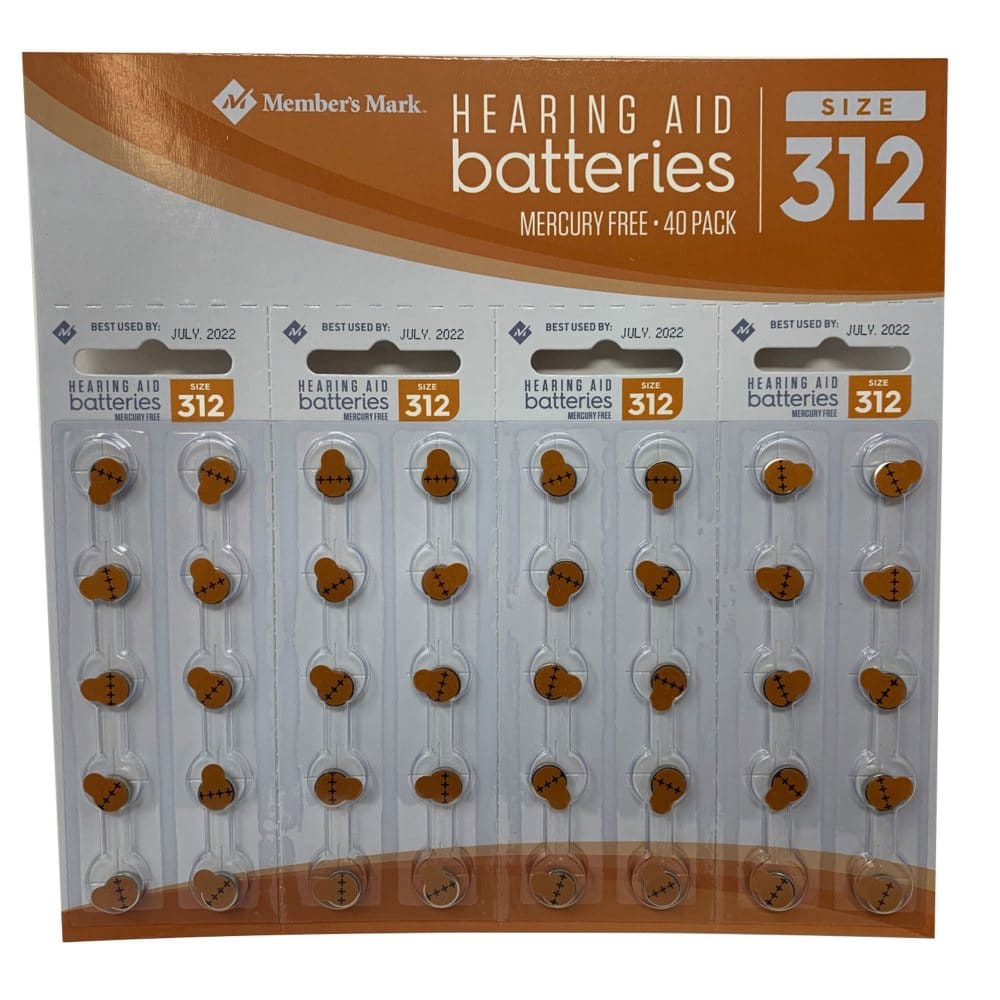 Members Mark Hearing Aid Batteries Size 312 (40 ct.) - Hearing Aid Batteries - Members Mark