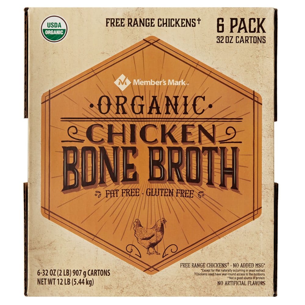 Member’s Mark Organic Chicken Bone Broth (32 oz. 6 pk.) - Canned Foods & Goods - Member’s Mark