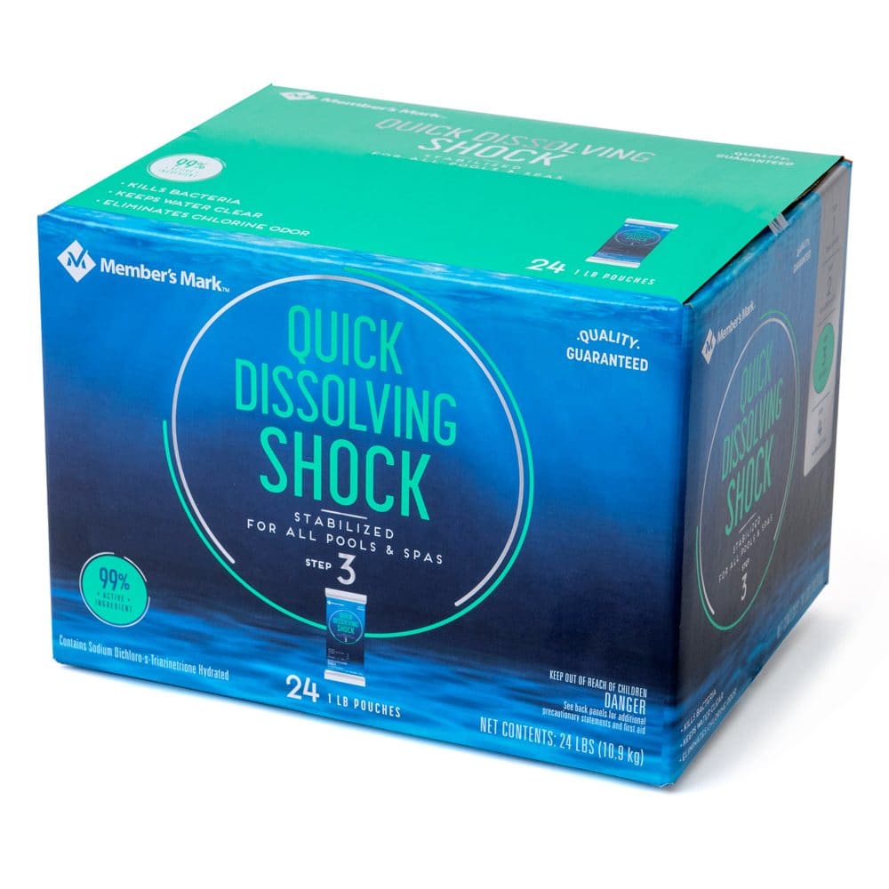 Quick Shock Pool Shock Member's Mark Quick Dissolving Shock Stabilizer (1 lb., 24 ct ...