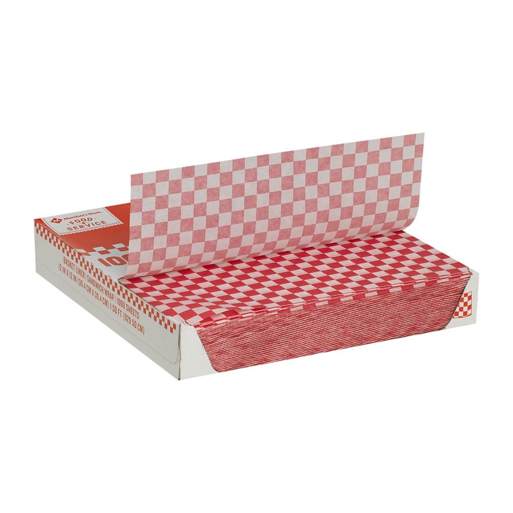 Member’s Mark Red Checkered Basket Liner Sheets (12 X 12 1,000 ct.) - Paper & Plastic - Member’s Mark