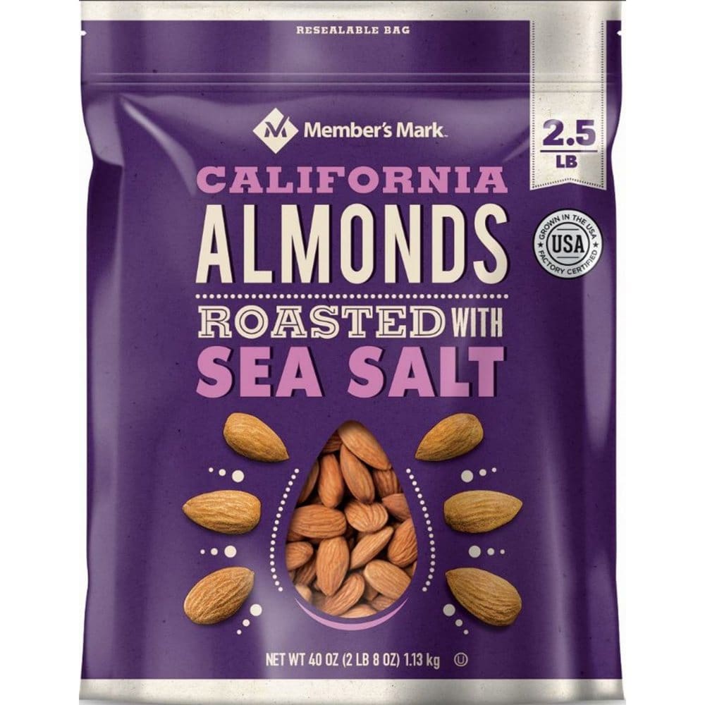 Member’s Mark Roasted Almonds with Sea Salt (40 oz.) - Trail Mix & Nuts - Member’s Mark