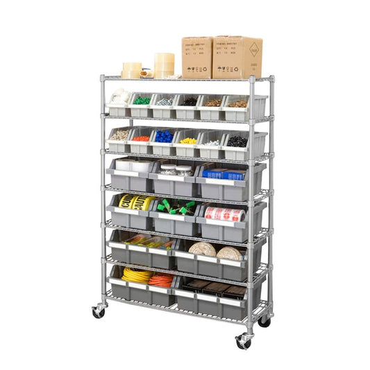 Member’s Mark Steel Commercial Bin Rack With Wheels 22 Bins 36 W x 14 D x 56 H - Storage Supplies - Member’s Mark
