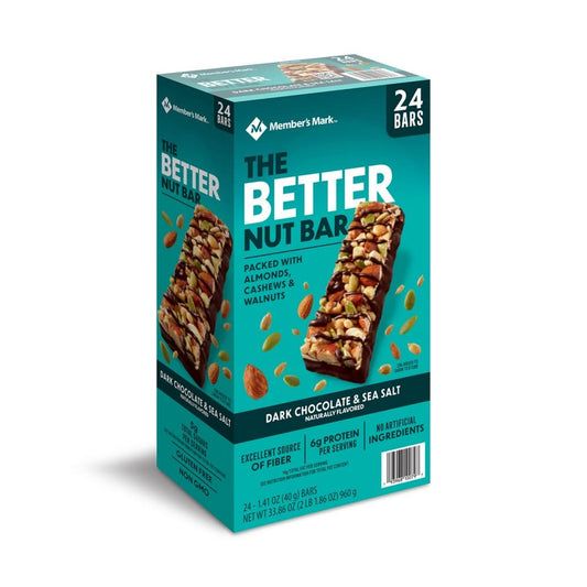 Member’s Mark The Better Nut Bar Dark Chocolate and Sea Salt (24 ct.) - Breakfast & Snack Bars - Member’s Mark