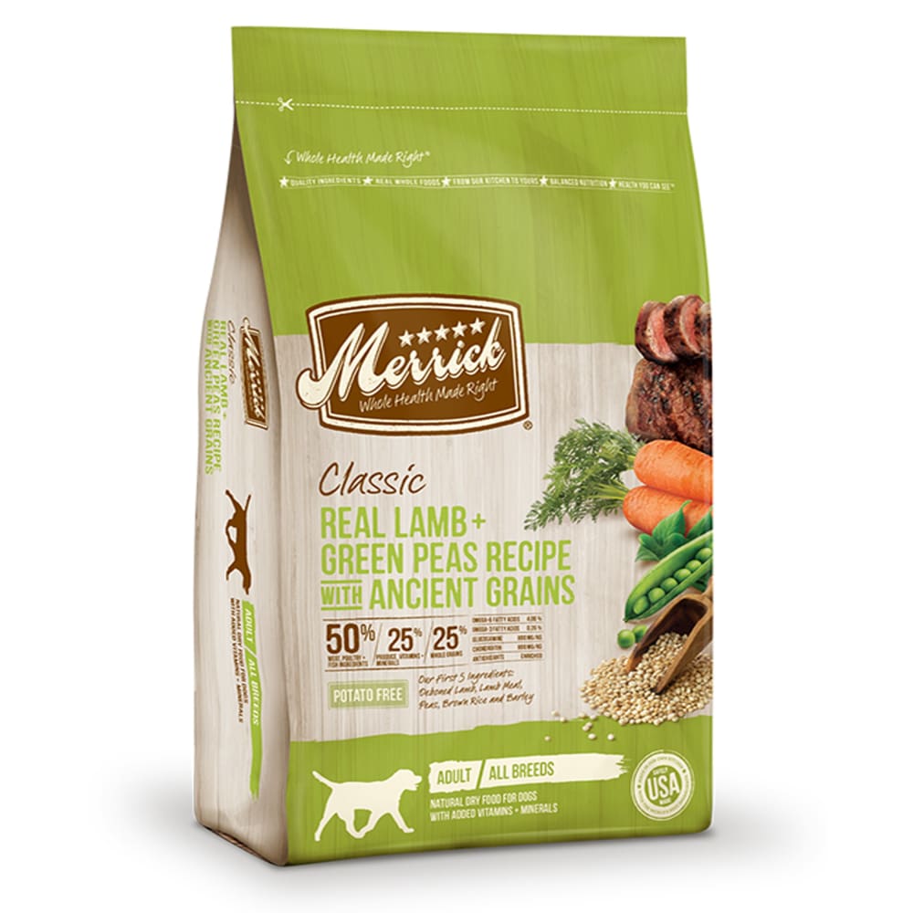 Merrick Classic Real Lamb and Green Peas Recipe With Ancient Grains 12 Lbs - Pet Supplies - Merrick