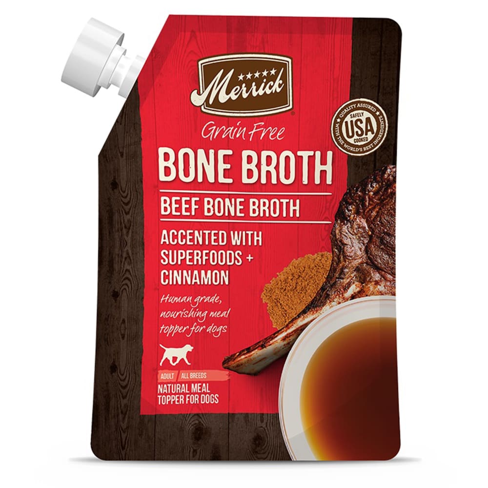 MERRICK DOG BONE BROTH GRAIN FREE BEEF 16oz (Case of 10) - Pet Supplies - MERRICK