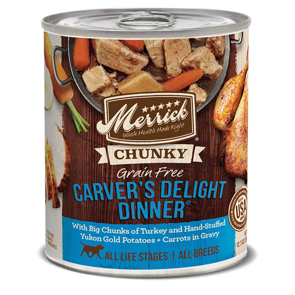 MERRICK DOG CHUNKY CARVERS DELITE 12.7OZ(Case of 12) - Pet Supplies - MERRICK