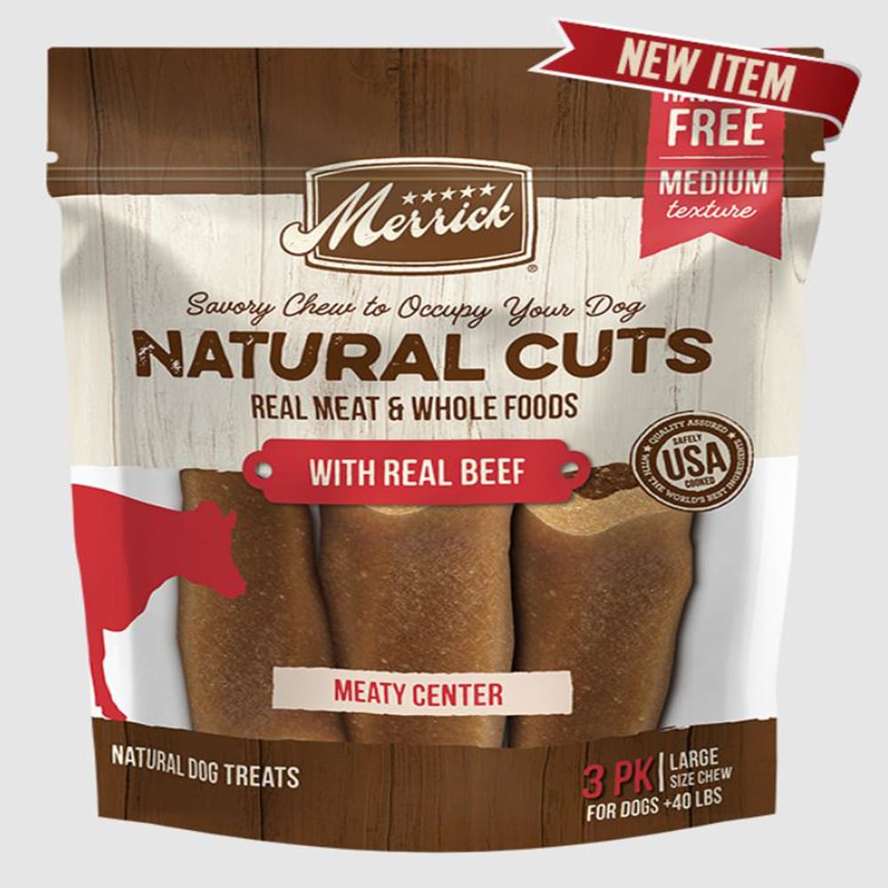 Merrick Dog Natural Cut Beef Large Chew 3 Count - Pet Supplies - Merrick