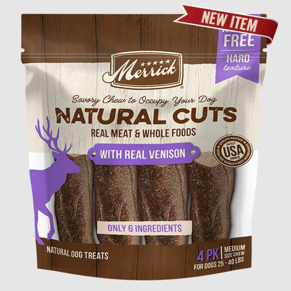 Merrick Dog Natural Cut Venison Medium Chew 4 Count - Pet Supplies - Merrick
