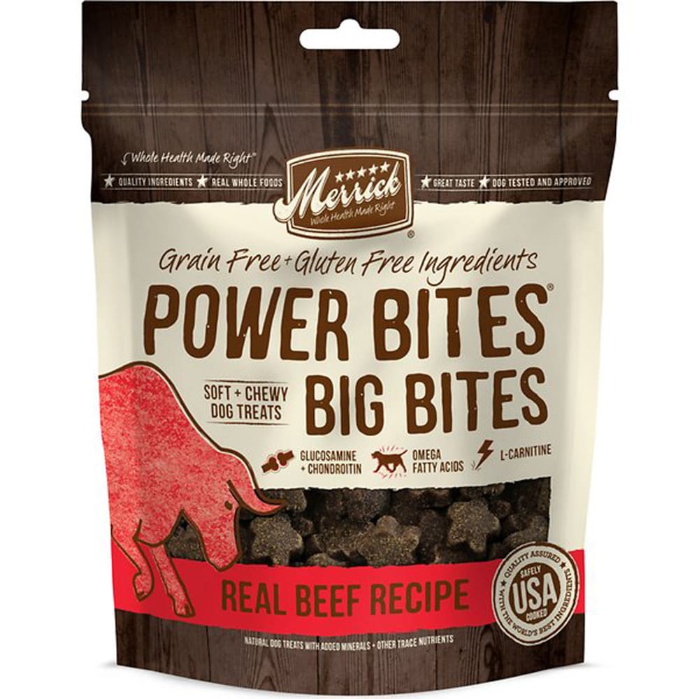 MERRICK DOG POWER BITES BIG BEEF 14OZ - Pet Supplies - MERRICK