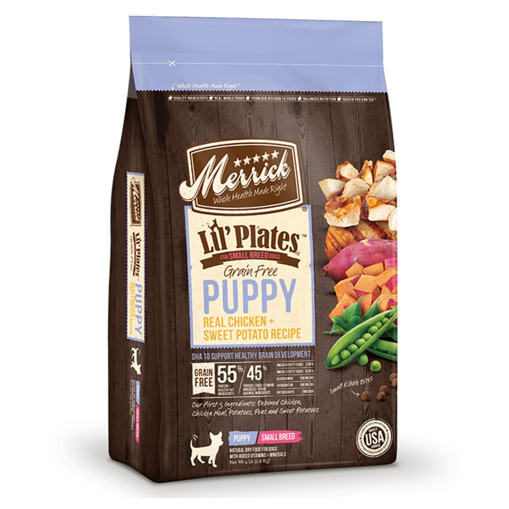 Merrick Lil Plates Grain Free Puppy Real Chicken and Sweet Potato Recipe 4 Lbs - Pet Supplies - Merrick