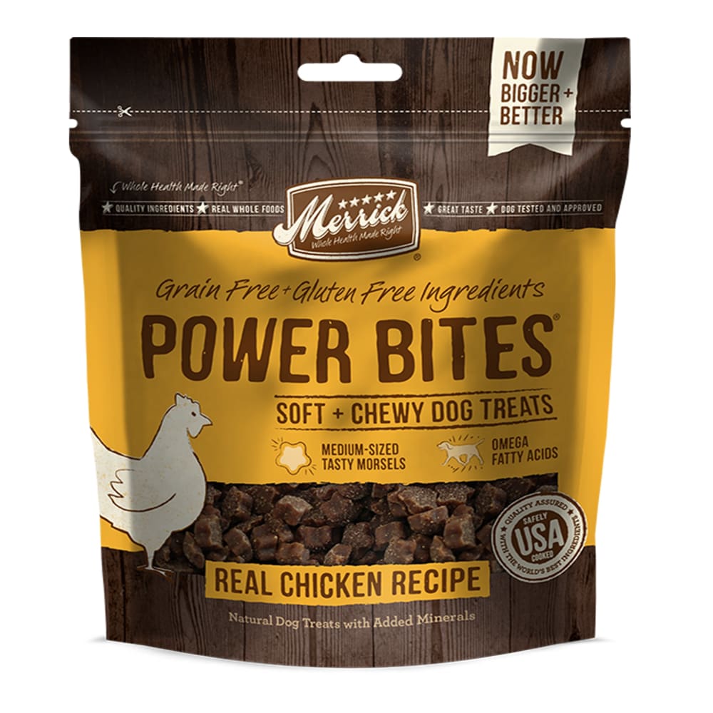 Merrick Power Bites Real Chicken Recipe 6 Oz.(Case Of 6) - Pet Supplies - Merrick