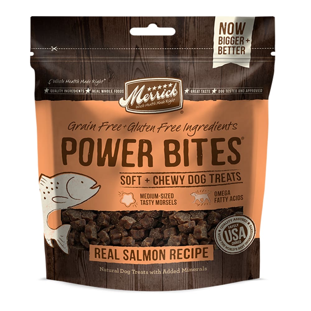 Merrick Power Bites Real Salmon Recipe 6 Oz.(Case Of 6) - Pet Supplies - Merrick
