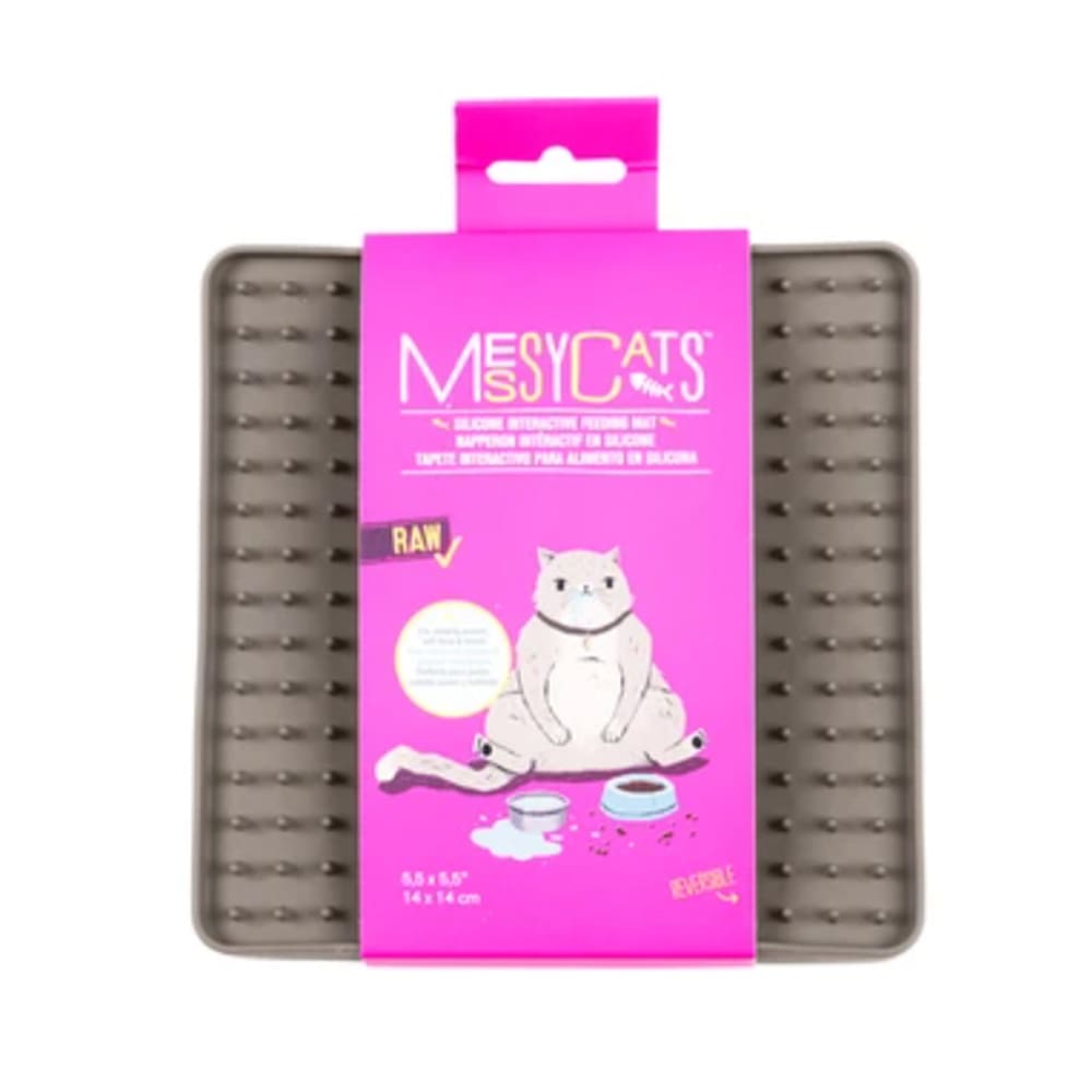 Messy Mutts Cat Silicone Interactive Feeding Mat Grey - Pet Supplies - Messy Mutts