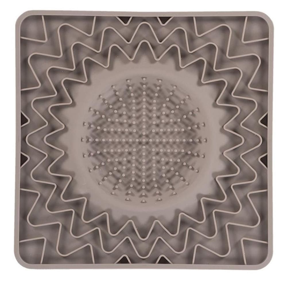 Messy Mutts Dog Cat Framed Silicone Interactive Licking Bowl Mat 10In X 10In Grey - Pet Supplies - Messy Mutts