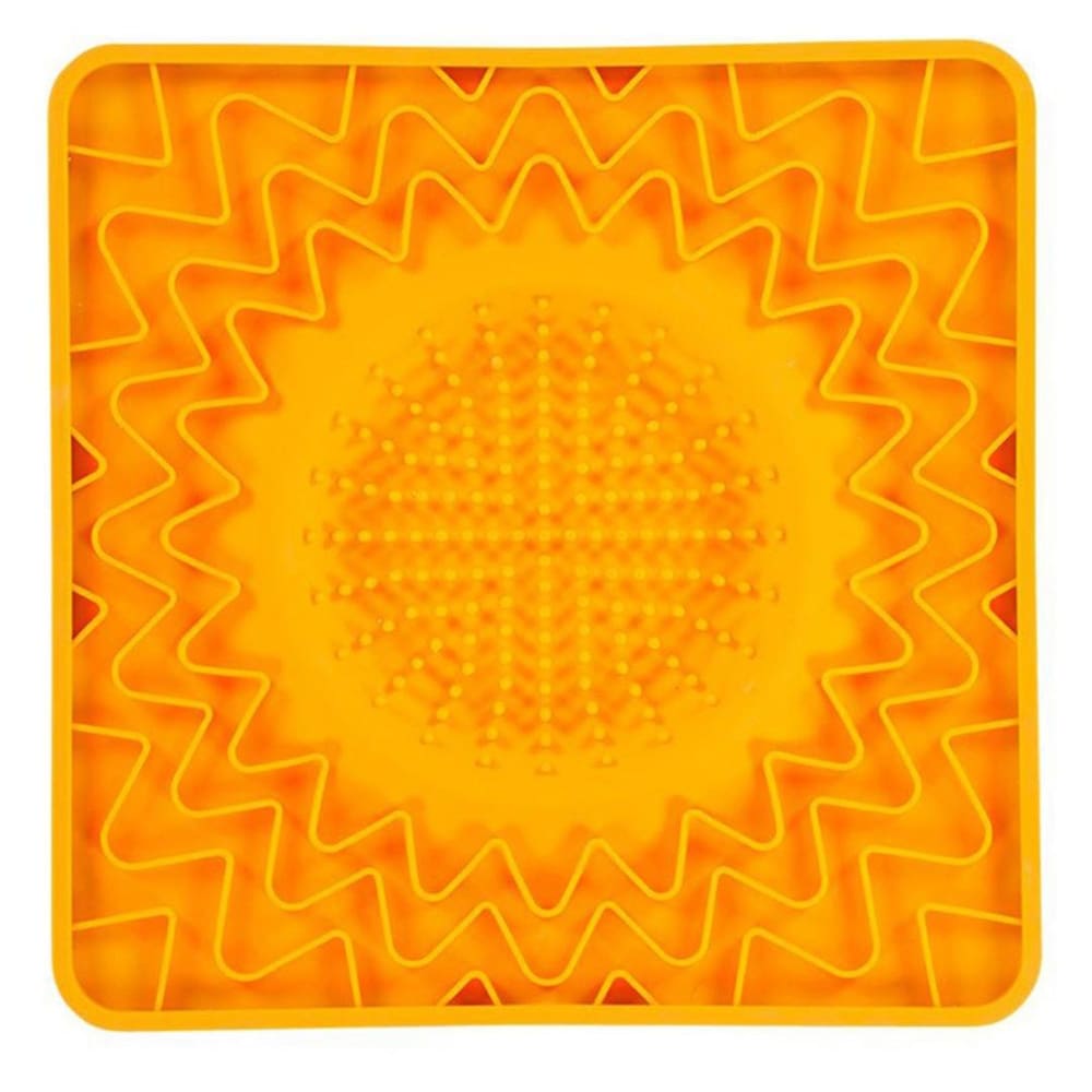 Messy Mutts Dog Cat Framed Silicone Interactive Licking Bowl Mat 10In X 10In Orange - Pet Supplies - Messy Mutts