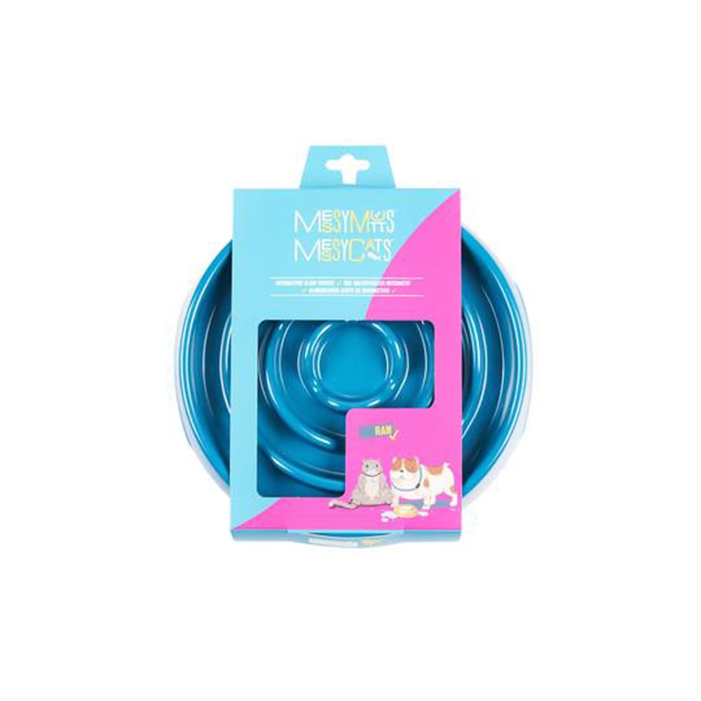 Messy Mutts Dog Cat Slow Feeder Blue 1.75 Cups - Pet Supplies - Messy Mutts