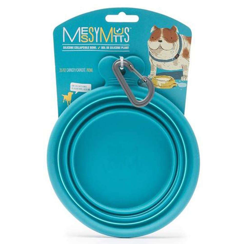 Messy Mutts Dog Collapsible Bowl Blue 3 Cup - Pet Supplies - Messy Mutts