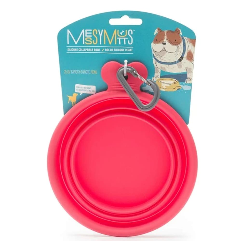 Messy Mutts Dog Collapsible Bowl Red 1.5 Cup - Pet Supplies - Messy Mutts