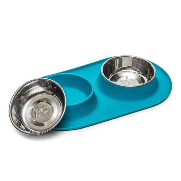 Messy Mutts Dog Double Feeder Blue 3 Cup - Pet Supplies - Messy Mutts