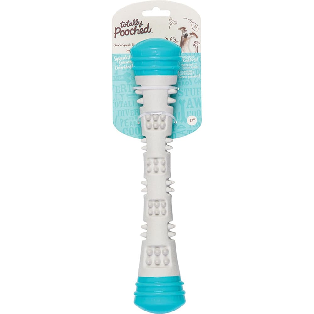 Messy Mutts Totally Dog Chew N Squeak Stick Grey Teal Large - Pet Supplies - Messy Mutts