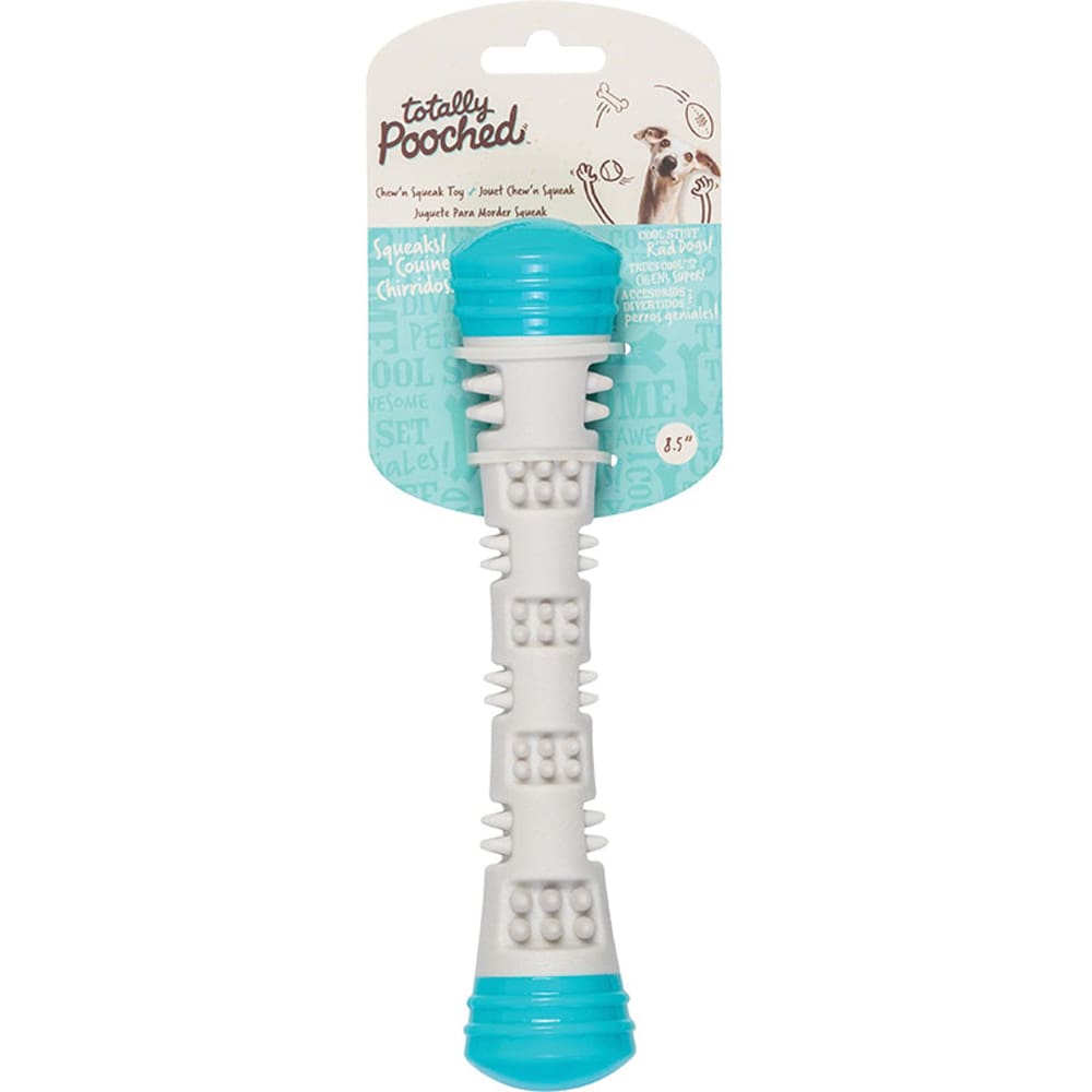 Messy Mutts Totally Dog Chew N Squeak Stick Grey Teal Small - Pet Supplies - Messy Mutts