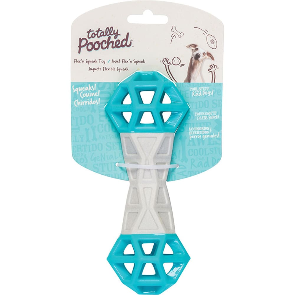 Messy Mutts Totally Dog Flex N Squeak Toy Grey Teal - Pet Supplies - Messy Mutts