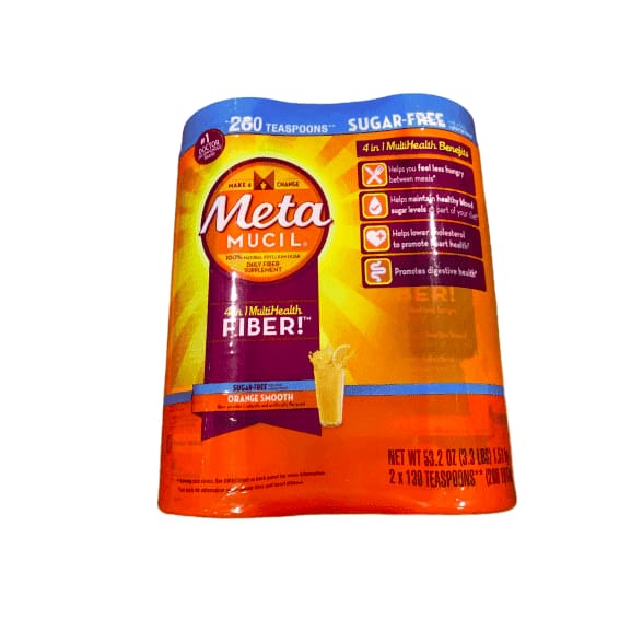 Metamucil Sugar Free, Orange Smooth - 53.2 oz Bottle (260 doses) - ShelHealth.Com