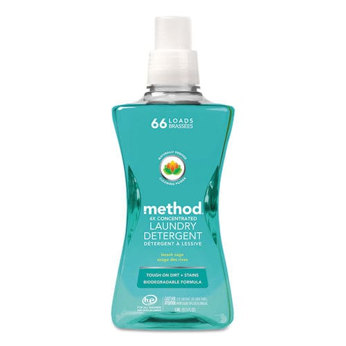 Method 4x Concentrated Laundry Detergent Beach Sage 53.5 Oz Bottle 4/carton - Janitorial & Sanitation - Method®