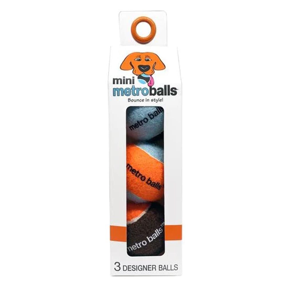 Metro Paws Mini Metro Balls Orange 3Ct - Pet Supplies - Metro Paws