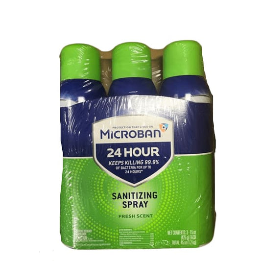 Microban 24 Hour Disinfectant Sanitizing Spray, 3 ct. - ShelHealth.Com